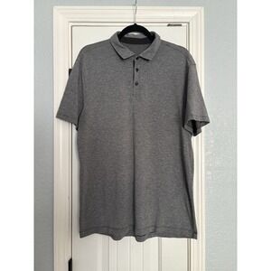Lululemon Mens Gray Performance Polo Shirt Stretch Athletic Golf Large